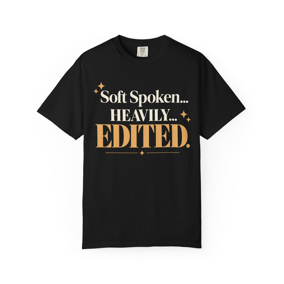 Soft spoken.  Heavily edited T-shirt