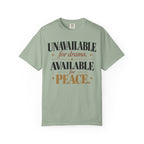 Unavailable for drama.  Available for peace T-shirt