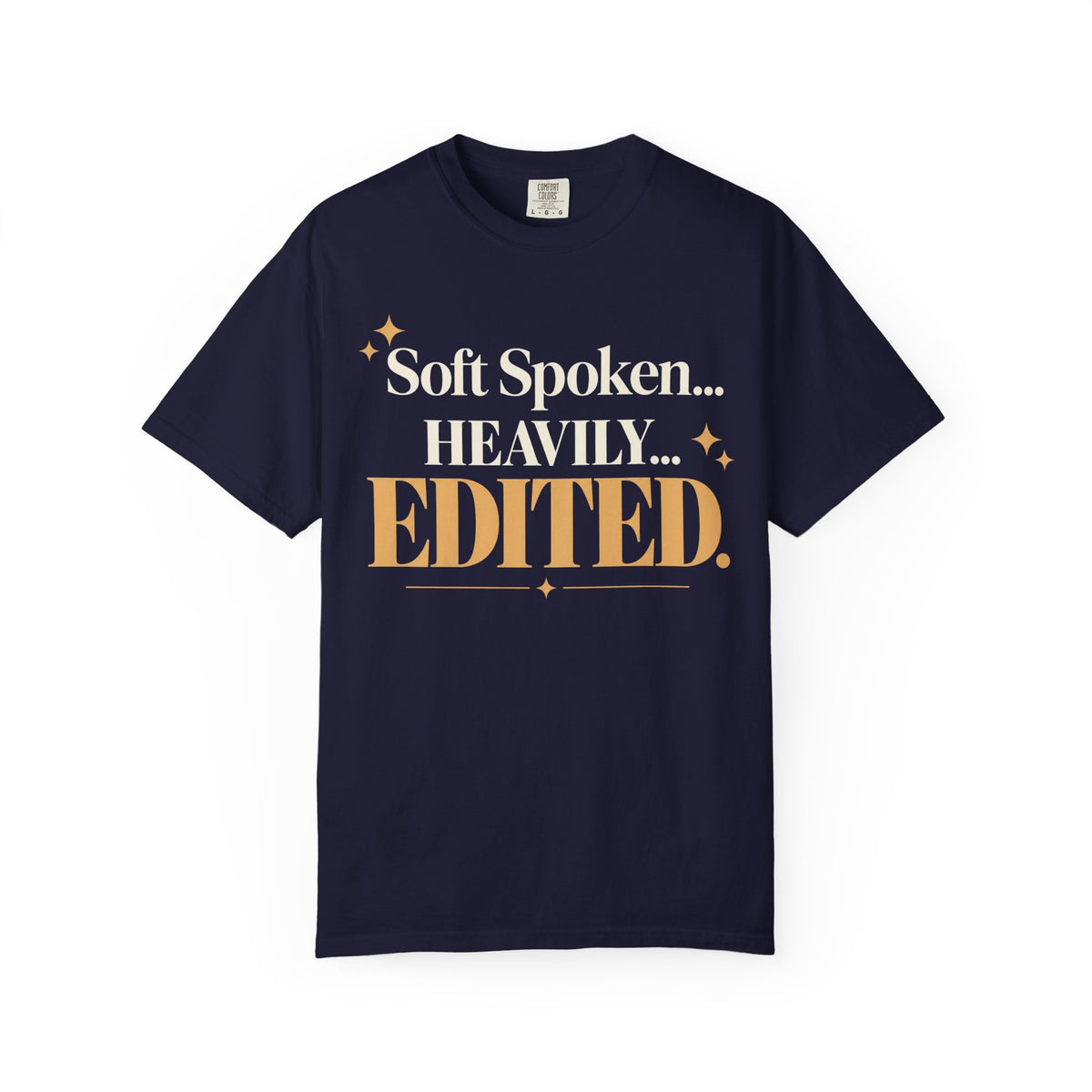 Soft spoken.  Heavily edited T-shirt