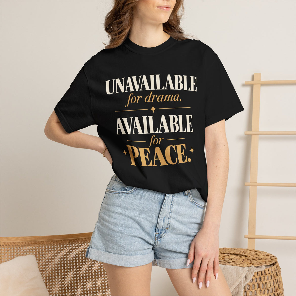 Unavailable for drama.  Available for peace T-shirt