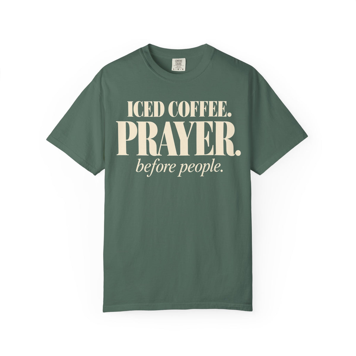 Iced coffee.  Prayer. before people T-shirt