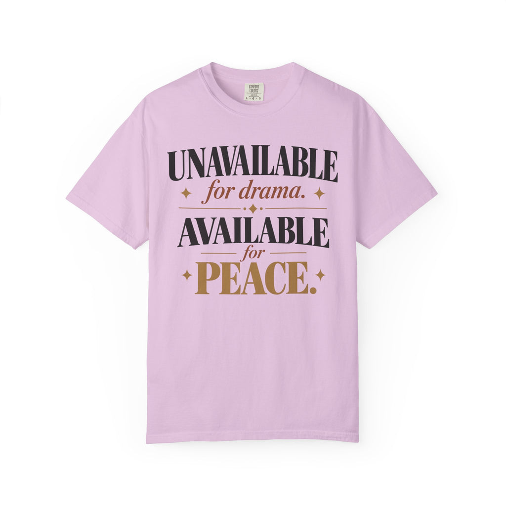 Unavailable for drama.  Available for peace T-shirt
