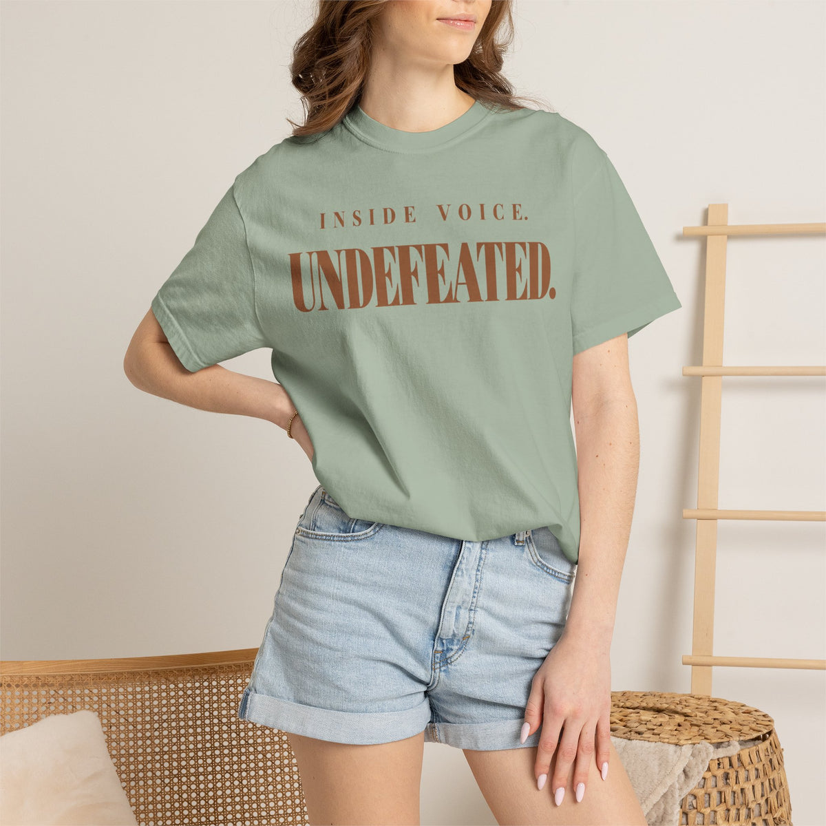 Inside voice. Undefeated T-shirt
