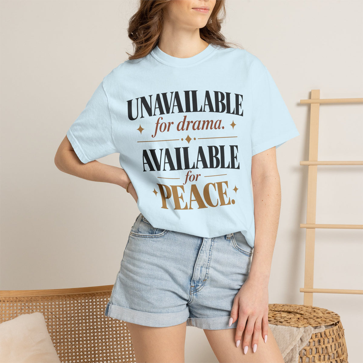 Unavailable for drama.  Available for peace T-shirt