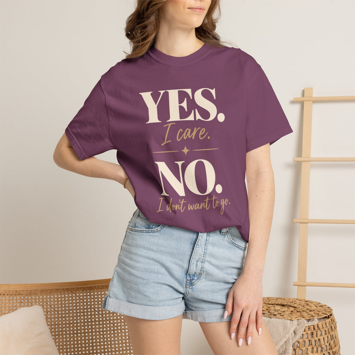 Yes I care.  No I don't want to go. T-shirt