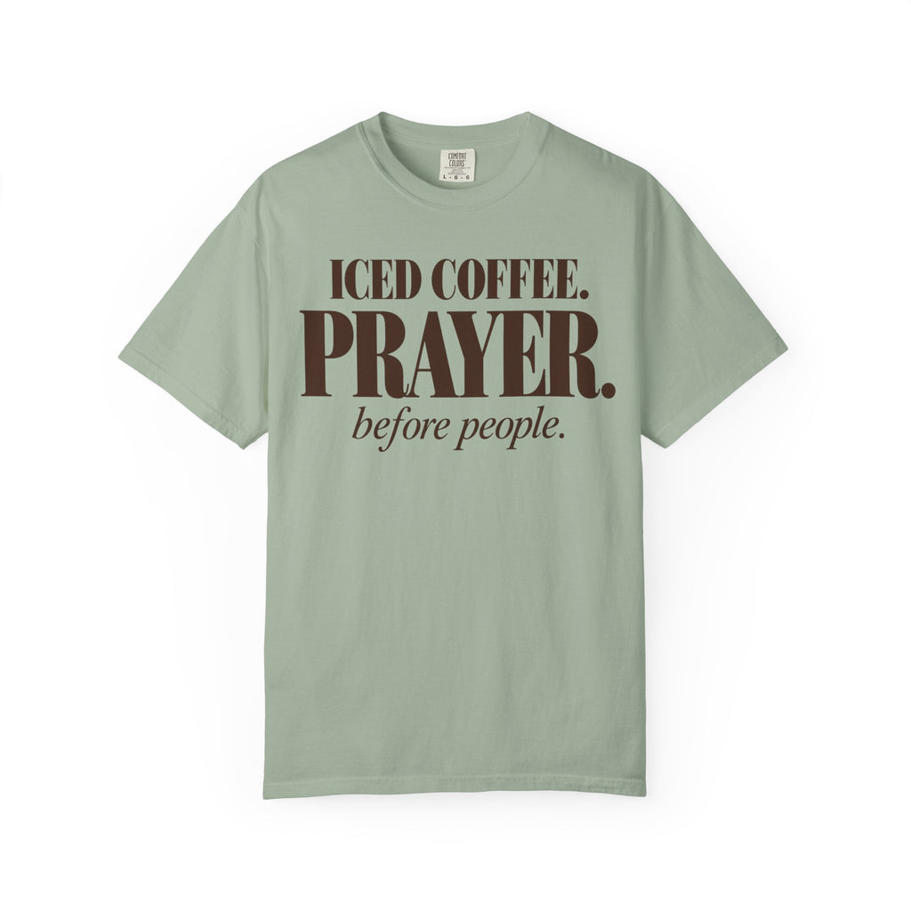 Iced coffee. Prayer before people T-shirt