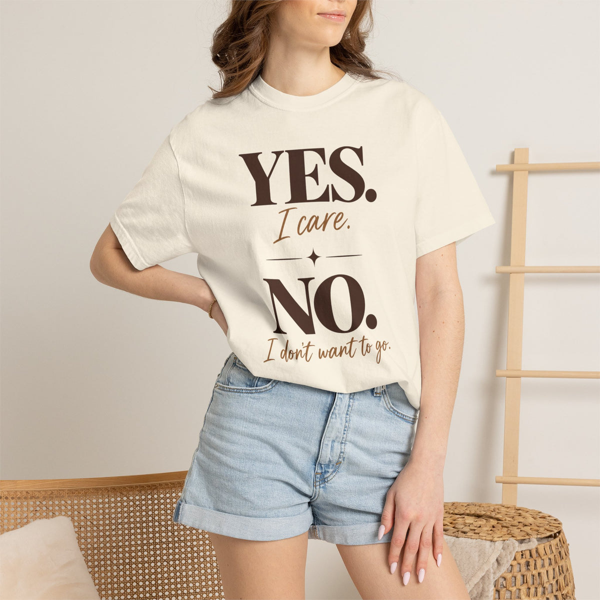 Yes I care.  No I don't want to go. T-shirt