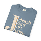 Jehovah Jesus Just Judge t-shirt