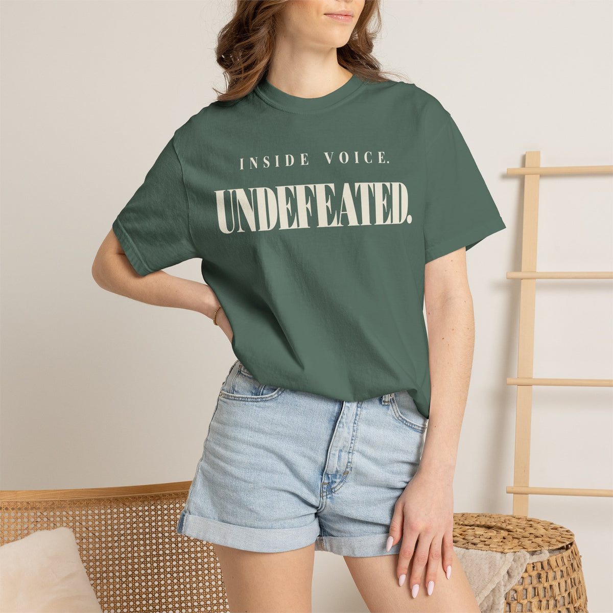 Inside voice. Undefeated T-shirt