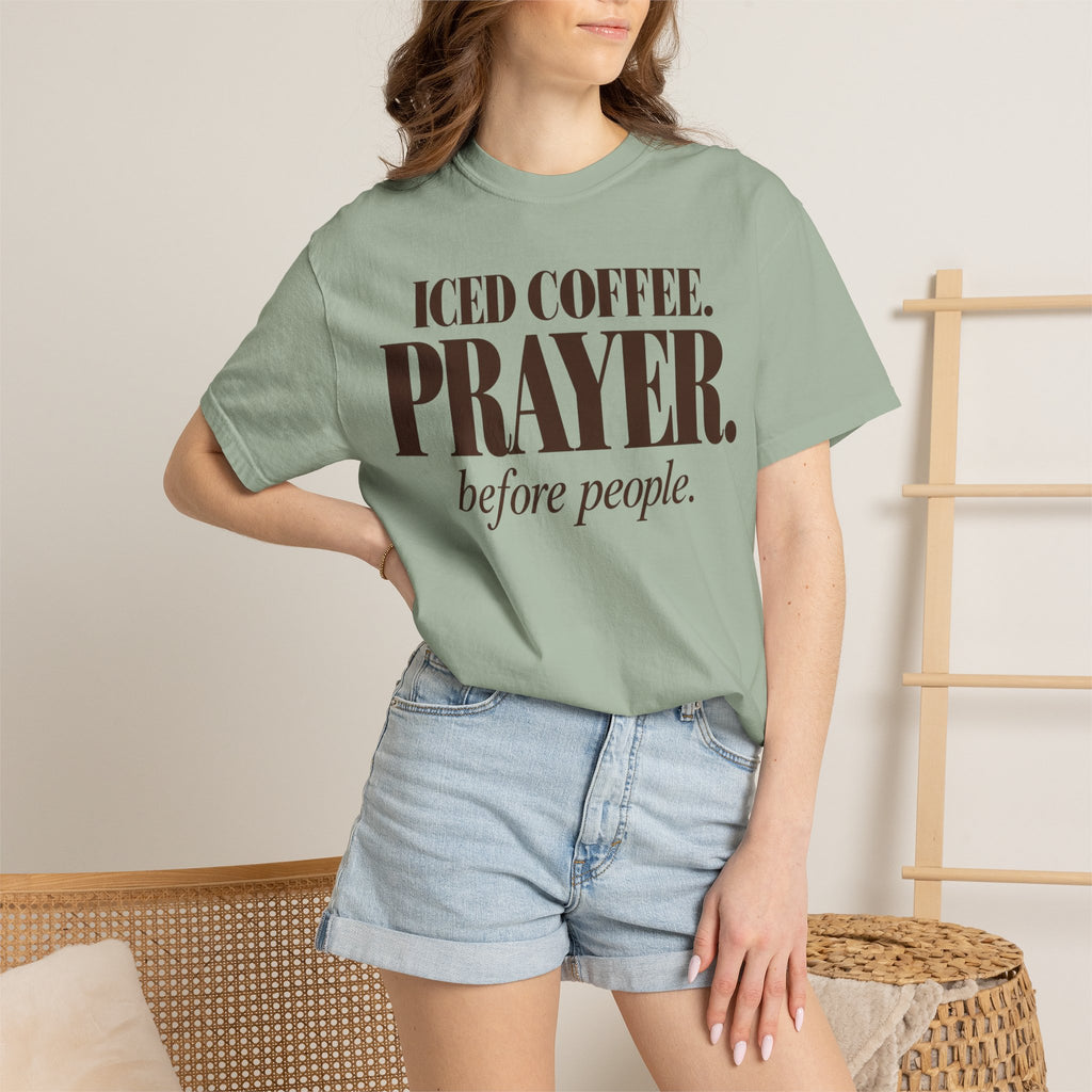 Iced coffee. Prayer before people T-shirt