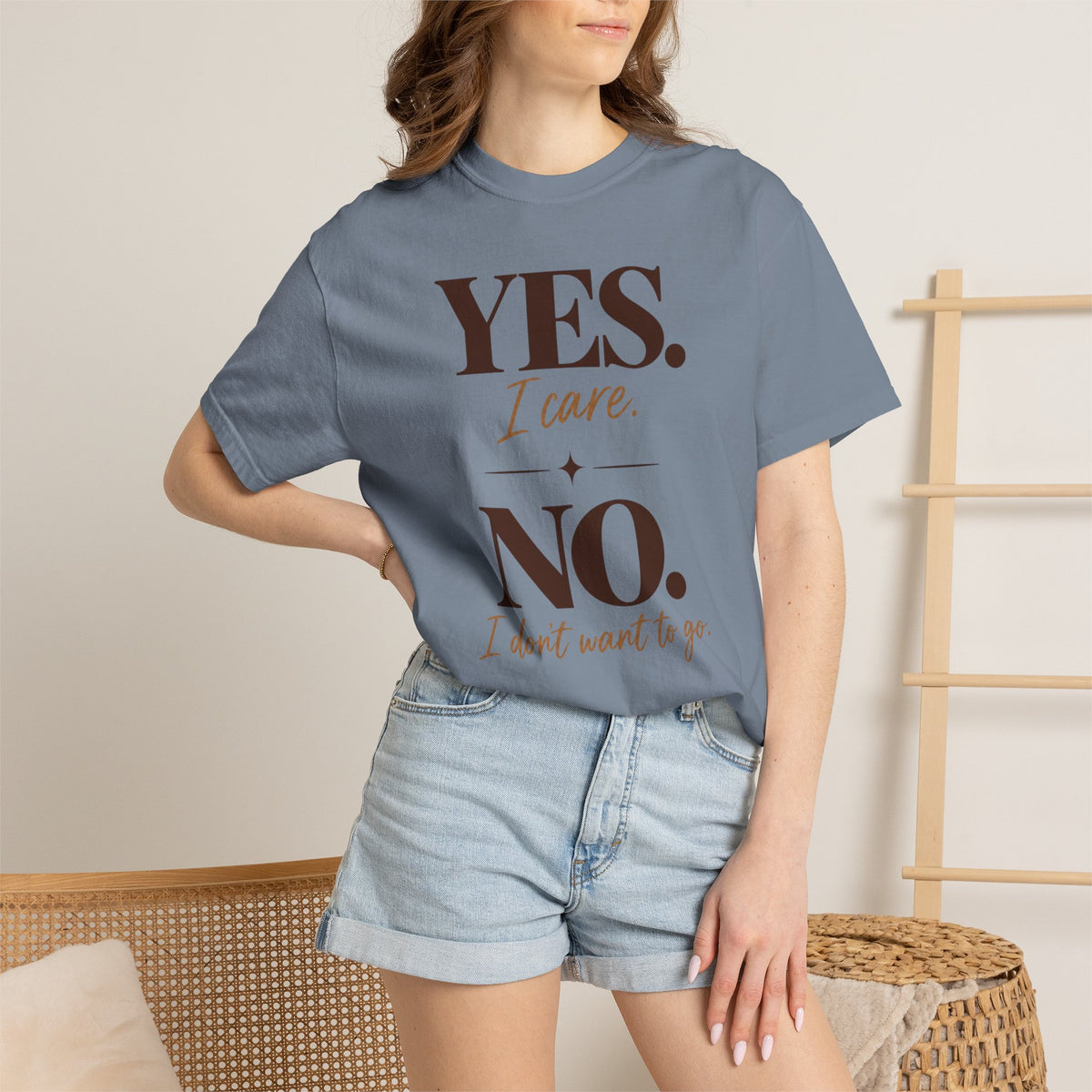 Yes I care.  No I don't want to go. T-shirt
