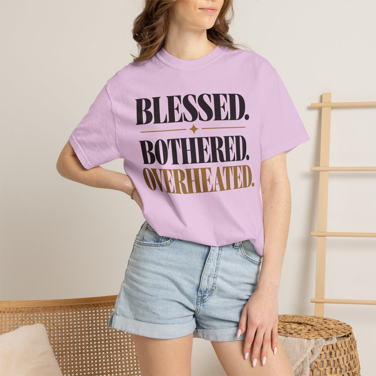 Blessed. Bothered. Overheated T-shirt