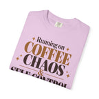 Running on coffee chaos & self-control T-shirt
