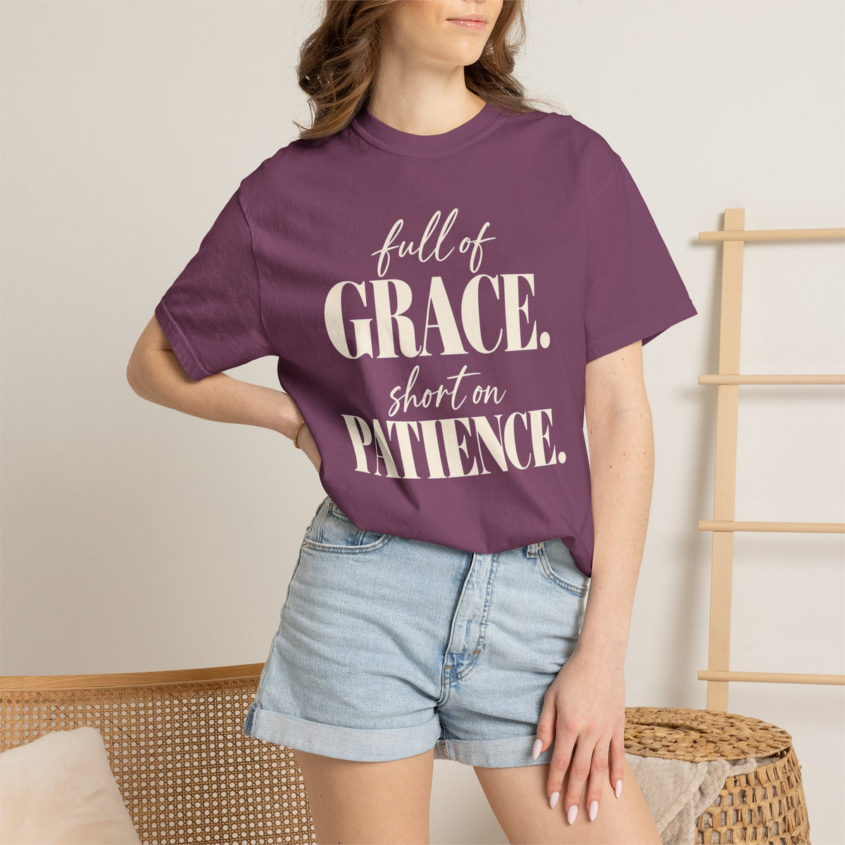 Full of grace.  Short on patience. T-shirt