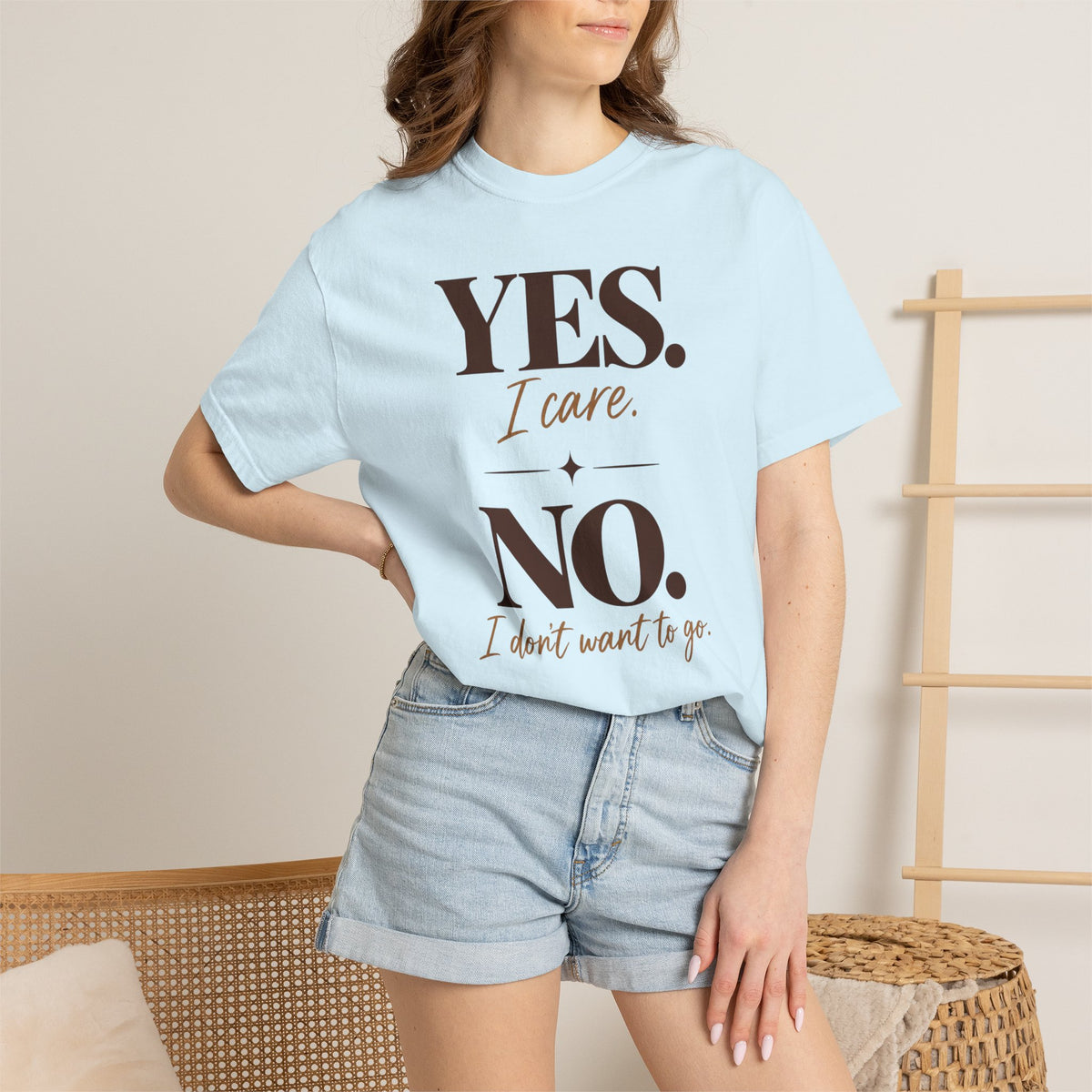 Yes I care.  No I don't want to go. T-shirt