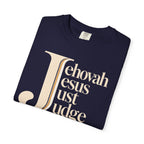 Jehovah Jesus Just Judge t-shirt