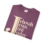 Jehovah Jesus Just Judge t-shirt