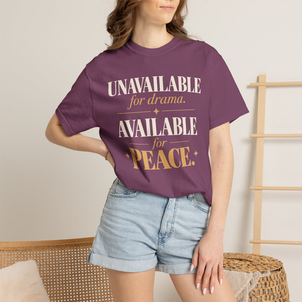 Unavailable for drama.  Available for peace T-shirt