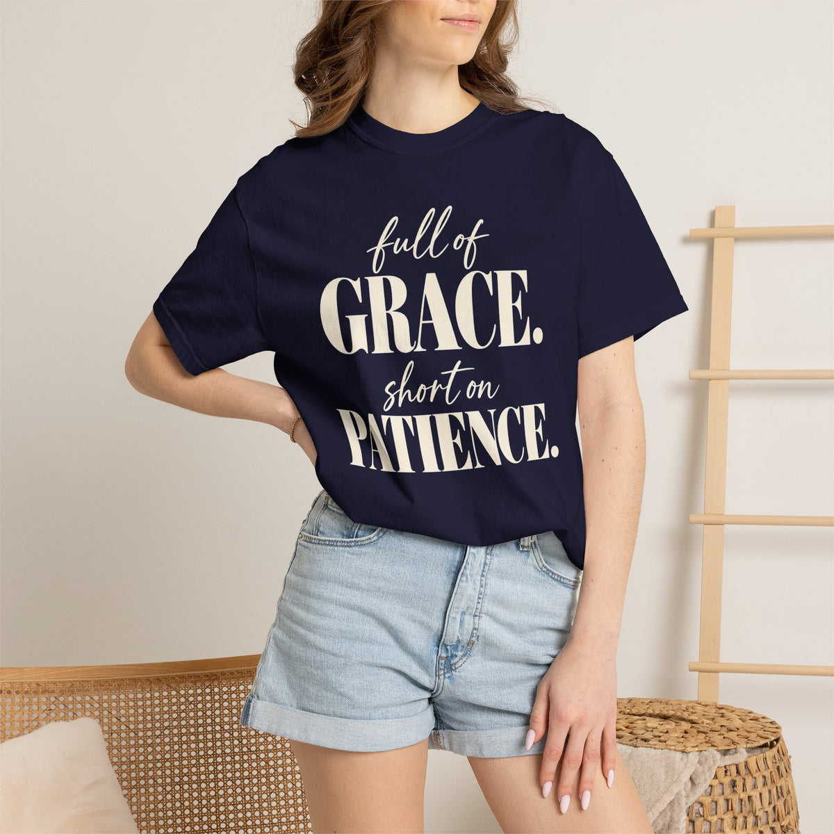 Full of grace.  Short on patience. T-shirt