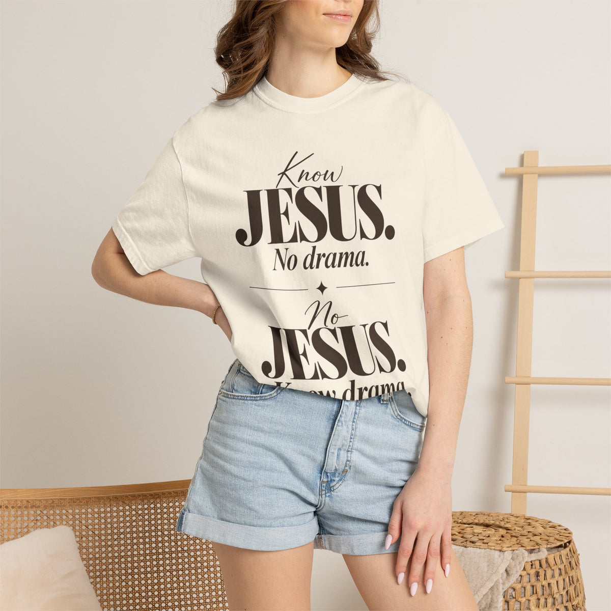 Know Jesus.  No drama.  No Jesus.  Know drama T-Shirt
