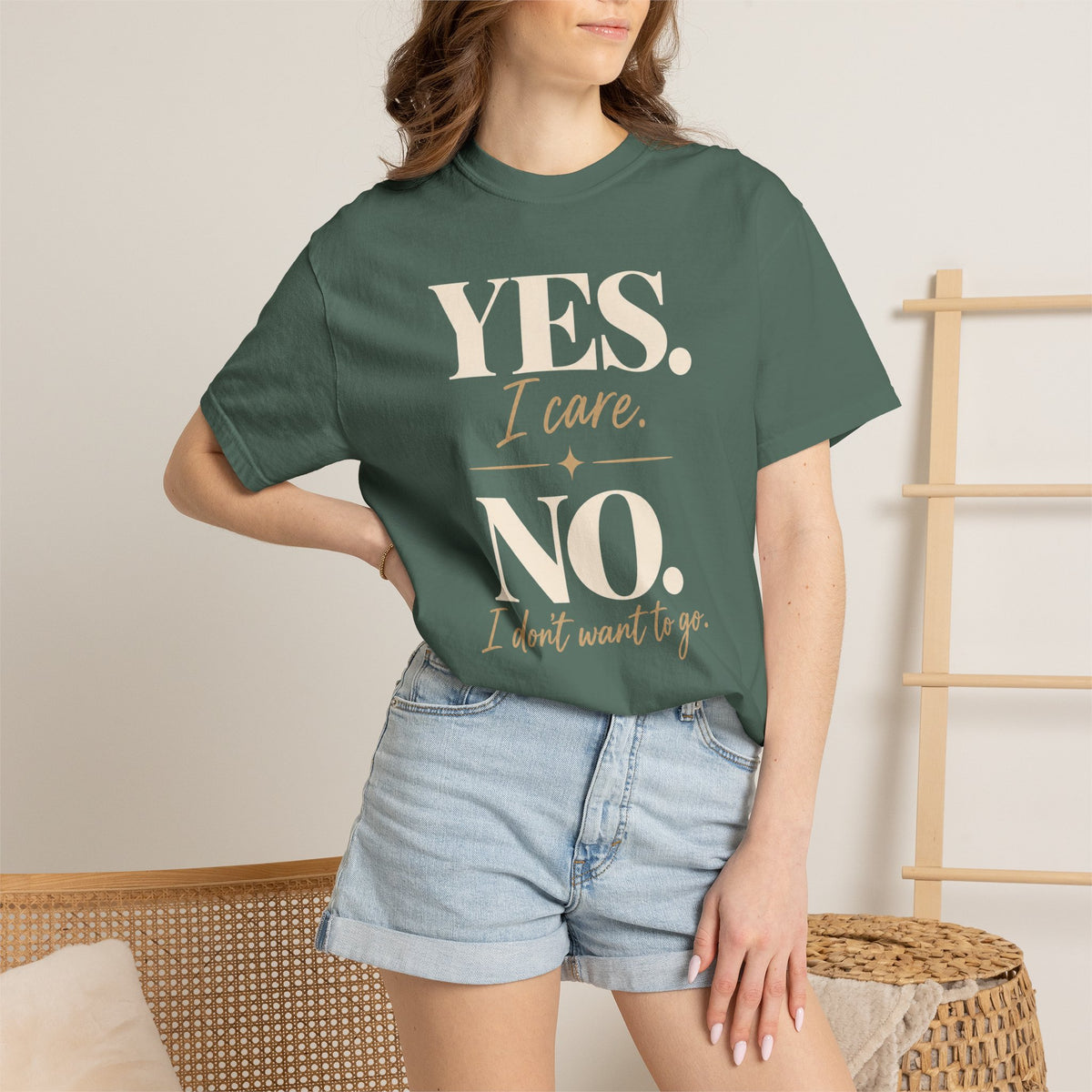 Yes I care.  No I don't want to go. T-shirt