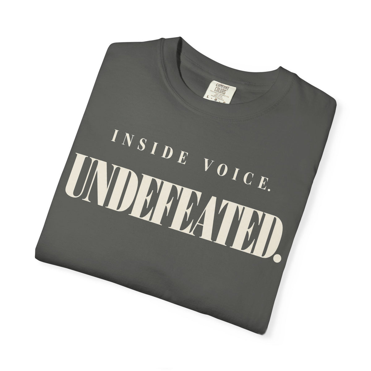Inside voice. Undefeated T-shirt